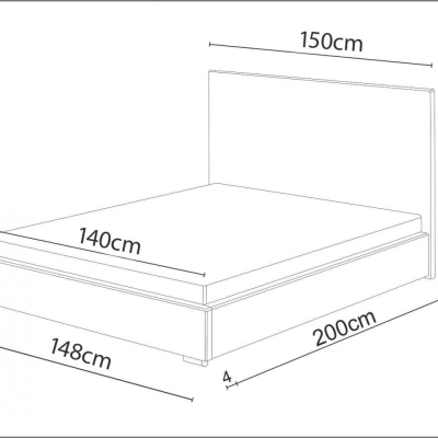 Doppelbett 140x200 FLEK 1 – gelb