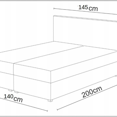 Doppelbett aus Öko-Leder mit Stauraum 140x200 LUDMILA – weiß / grau