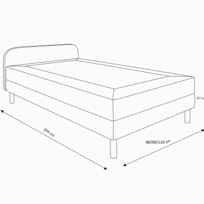 Bett für Teenager mit Metallbeinen 80x200 HENRYK 2 – braun