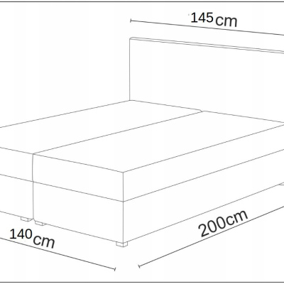 Doppelbett 140x200 HENIO – schwarz