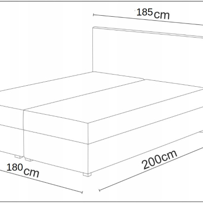 Doppelbett 180x200 HENIO – schwarz