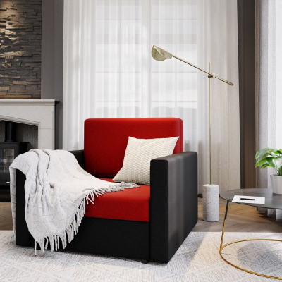 Modernes Schlafsofa ARIA 80 – schwarz / rot