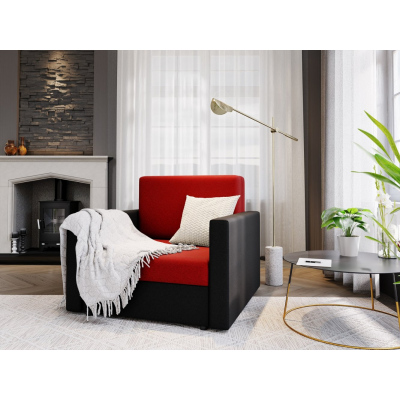 Modernes Schlafsofa ARIA 80 – schwarz / rot