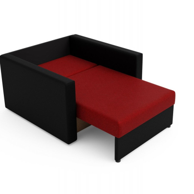 Modernes Schlafsofa ARIA 80 – schwarz / rot