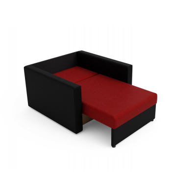 Modernes Schlafsofa ARIA 80 – schwarz / rot