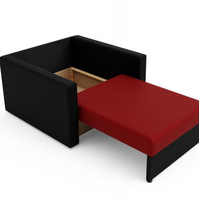 Modernes Schlafsofa ARIA 80 – schwarz / rot