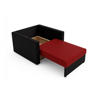 Modernes Schlafsofa ARIA 80 – schwarz / rot