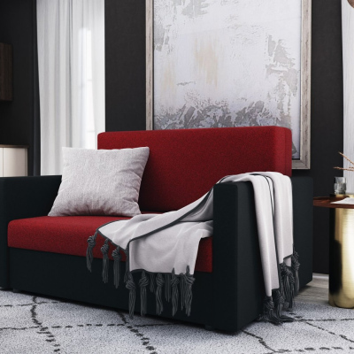 Modernes Schlafsofa ARIA 120 – schwarz / rot