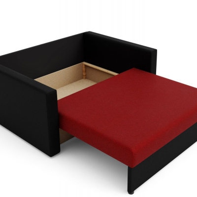 Modernes Schlafsofa ARIA 120 – schwarz / rot