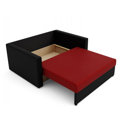 Modernes Schlafsofa ARIA 120 – schwarz / rot