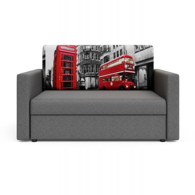 Modernes Schlafsofa mit London-Muster ARIA 120 – grau