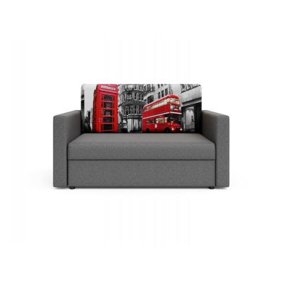 Modernes Schlafsofa mit London-Muster ARIA 120 – grau