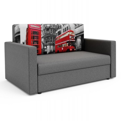 Modernes Schlafsofa mit London-Muster ARIA 120 – grau