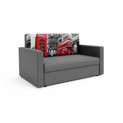 Modernes Schlafsofa mit London-Muster ARIA 120 – grau