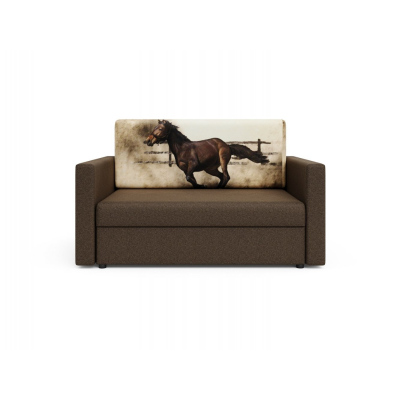 Modernes Schlafsofa mit Pferdemuster ARIA 120 – braun