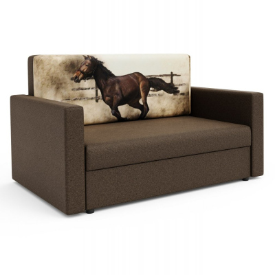 Modernes Schlafsofa mit Pferdemuster ARIA 120 – braun