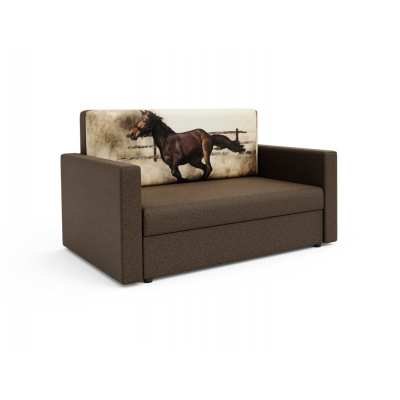 Modernes Schlafsofa mit Pferdemuster ARIA 120 – braun