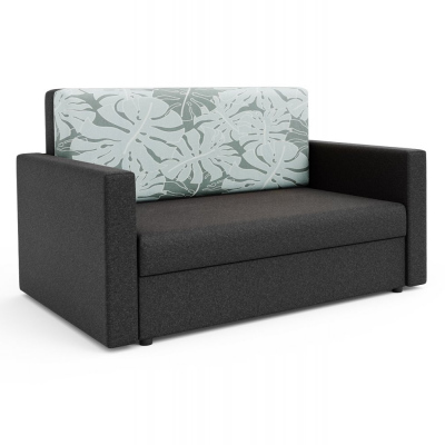 Modernes Schlafsofa mit Blumenmuster ARIA 120 – dunkelgrau