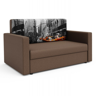 Modernes Schlafsofa mit Stadtmuster ARIA 120 – braun