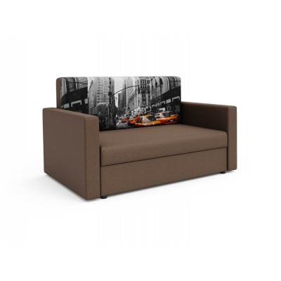 Modernes Schlafsofa mit Stadtmuster ARIA 120 – braun