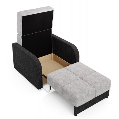 Multifunktionales Modesofa ARIA 1 – hellgrau/schwarz