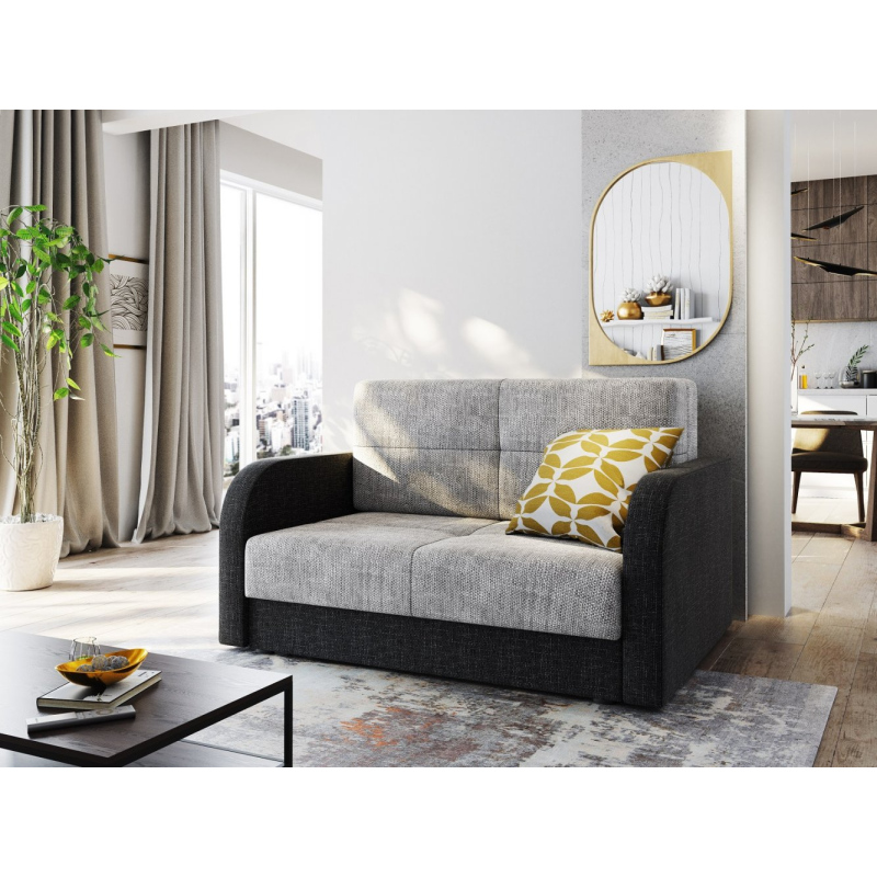 Multifunktionales zweisitziges Modesofa ARIA 2 – hellgrau/schwarz