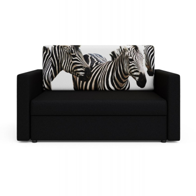 Modernes Schlafsofa mit Zebramuster ARIA 120 – schwarz