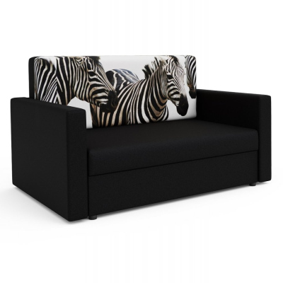 Modernes Schlafsofa mit Zebramuster ARIA 120 – schwarz