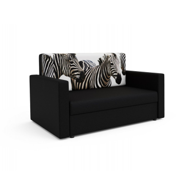 Modernes Schlafsofa mit Zebramuster ARIA 120 – schwarz