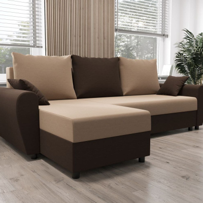 Elegante Couchgarnitur FLORIANA – dunkelbraun / braun