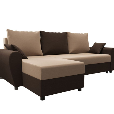 Elegante Couchgarnitur FLORIANA – dunkelbraun / braun