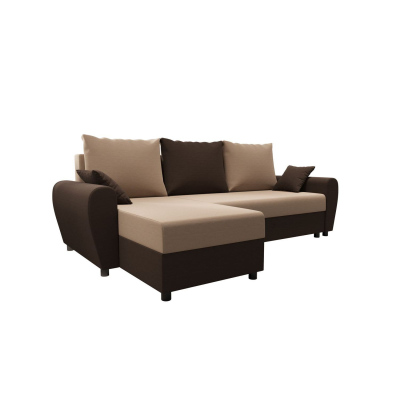 Elegante Couchgarnitur FLORIANA – dunkelbraun / braun