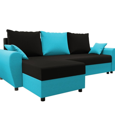 Elegante Couchgarnitur FLORIANA – schwarz / blau