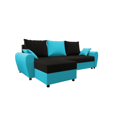 Elegante Couchgarnitur FLORIANA – schwarz / blau