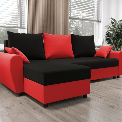 Elegante Couchgarnitur FLORIANA – schwarz / rot