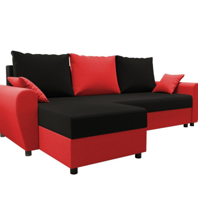 Elegante Couchgarnitur FLORIANA – schwarz / rot