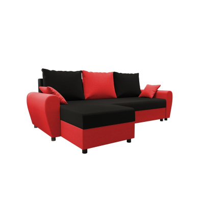 Elegante Couchgarnitur FLORIANA – schwarz / rot