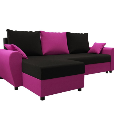 Elegante Couchgarnitur FLORIANA – schwarz / rosa