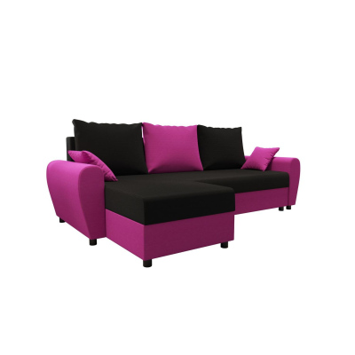 Elegante Couchgarnitur FLORIANA – schwarz / rosa