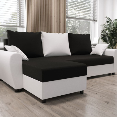 Elegante Couchgarnitur FLORIANA – schwarz / weiß