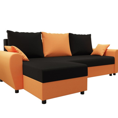 Elegante Couchgarnitur FLORIANA – schwarz / orange