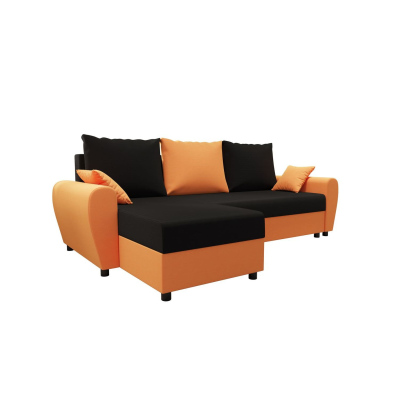 Elegante Couchgarnitur FLORIANA – schwarz / orange