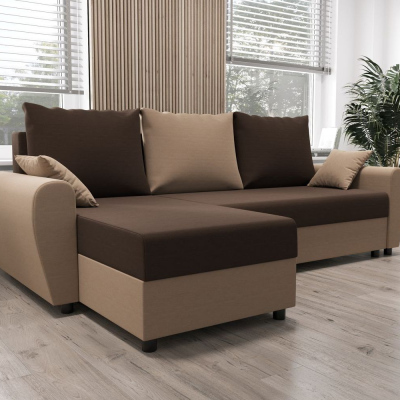 Elegante Couchgarnitur FLORIANA – braun / dunkelbraun