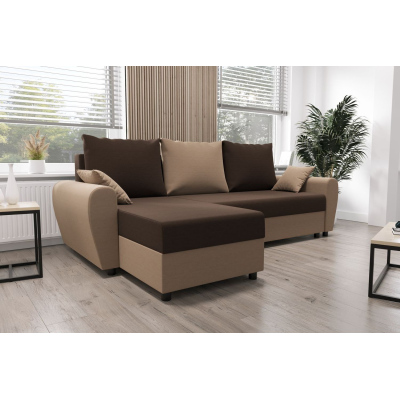 Elegante Couchgarnitur FLORIANA – braun / dunkelbraun