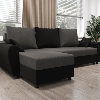 Elegante Couchgarnitur FLORIANA – grau / schwarz