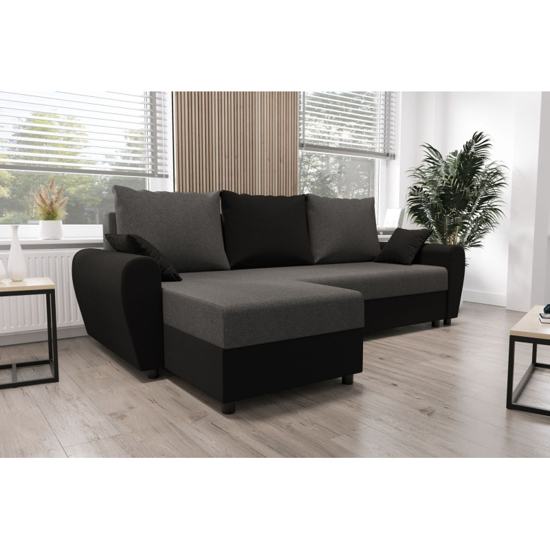 Elegante Couchgarnitur FLORIANA – grau / schwarz