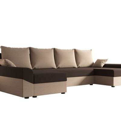 Elegante U-Form Couchgarnitur DAGMAR – braun / dunkelbraun