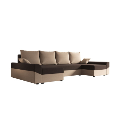 Elegante U-Form Couchgarnitur DAGMAR – braun / dunkelbraun