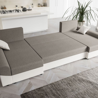 Elegante U-Form Couchgarnitur DAGMAR – braun / dunkelbraun