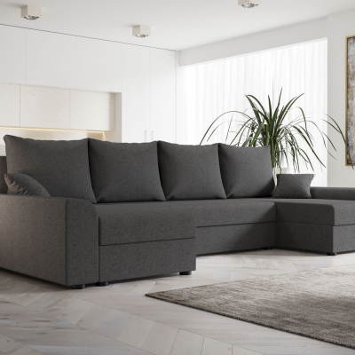 Elegante U-Form Couchgarnitur DAGMAR – grau